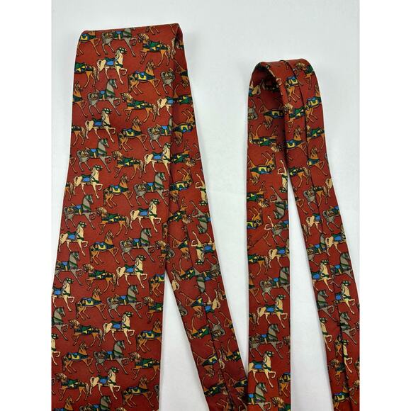 Vintage Huntington Silk Tie Horse Pattern - Picture 5 of 10